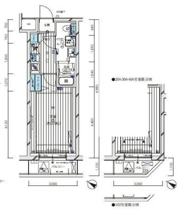 メインステージ新宿中井 3階階 間取り