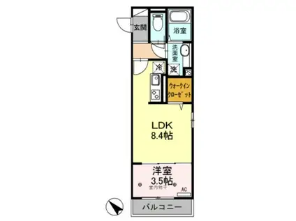 LIBERA SACRALE(1LDK/1階)の間取り写真