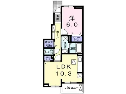 グランツ UI(1LDK/1階)の間取り写真