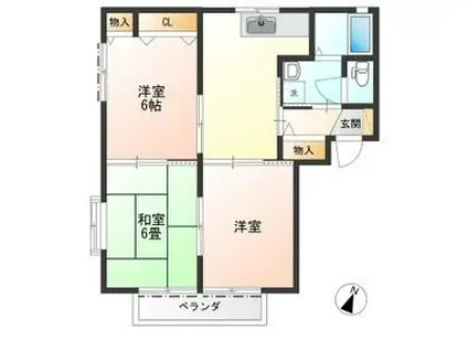 ラフォーレいずみ野(3K/2階)の間取り写真