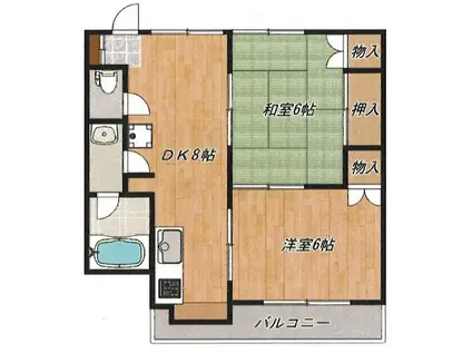 上小ハイツ(2DK/2階)の間取り写真