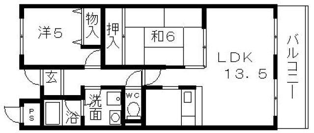 エクセレンス(2LDK/3階)の間取り写真