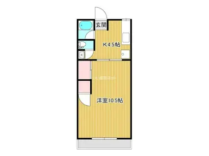 パステルII(1K/2階)の間取り写真