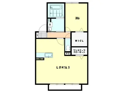アビタシオンA(1LDK/2階)の間取り写真