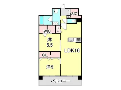 エクセルハイム東灘(2LDK/2階)の間取り写真