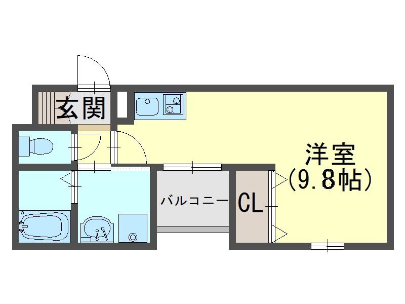 K-TSUCHIYAMA(ワンルーム/1階)の間取り写真