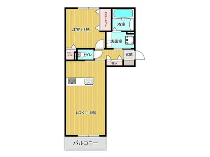 パークヴィラ杉水IV(1LDK/2階)の間取り写真