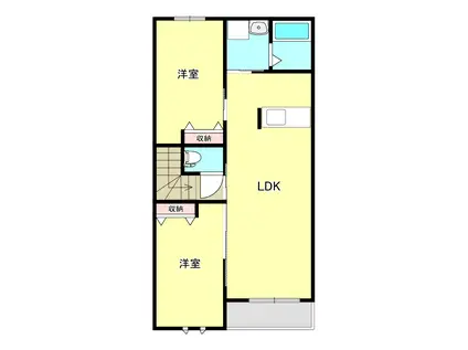 リヴィエール弐番館(2LDK/2階)の間取り写真