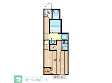 ヒメジオン五反野(1K/1階)の間取り写真