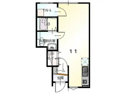 S-BOX(ワンルーム/1階)の間取り写真