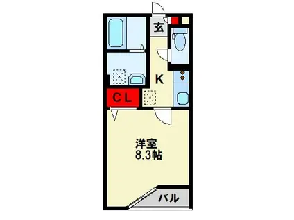 ロイヤルコートM(1K/2階)の間取り写真
