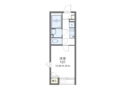 レオネクストノービレハル(1K/2階)の間取り写真