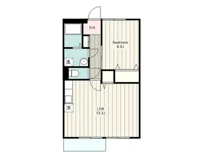 マーメイド(1LDK/1階)の間取り写真