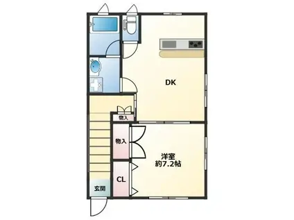 ブレーメンハイム(1LDK/2階)の間取り写真