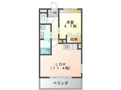 LA VIE EN ROSE HILL(1LDK/4階)の間取り写真