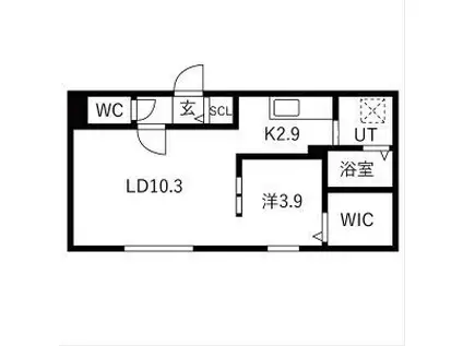 TS COURT ウエスト13(1LDK/1階)の間取り写真