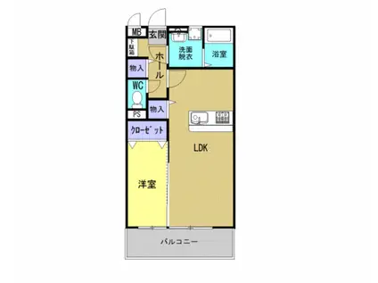 カーサフェリーチェIV(1LDK/1階)の間取り写真