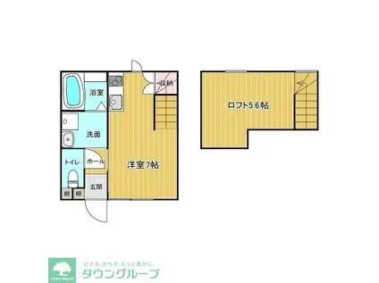 ウィステリア(ワンルーム/1階)の間取り写真