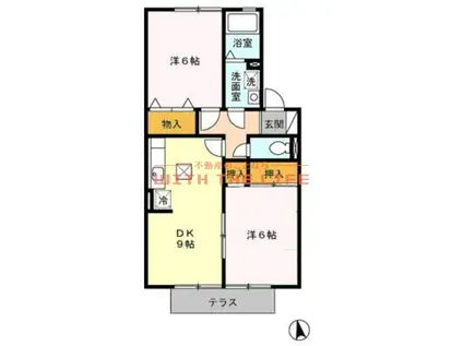 サンライフ市の玉(2DK/1階)の間取り写真