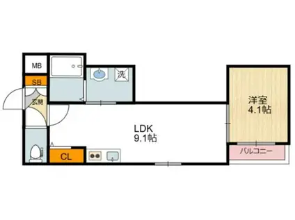KAWARAYA(1LDK/3階)の間取り写真