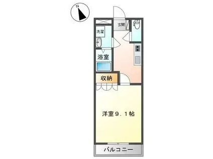 ベルメゾンII(1K/1階)の間取り写真