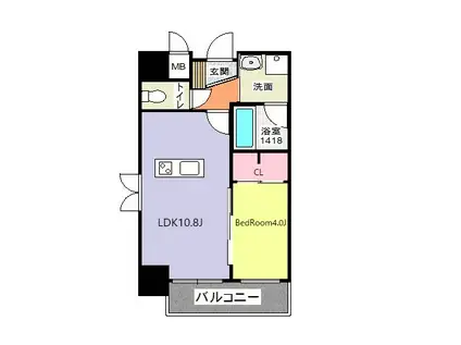 ベルコモンズ(1LDK/7階)の間取り写真