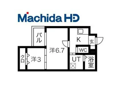 ジーイーシス(2K/2階)の間取り写真