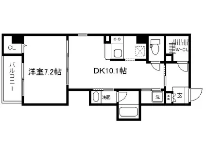 S-FORT知恩院前(1LDK/5階)の間取り写真