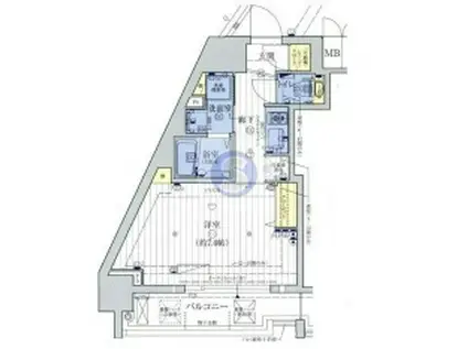 アクアプレイス梅田5(1K/5階)の間取り写真