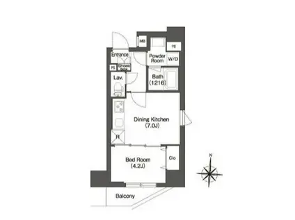 コンフォリア南千住(1DK/6階)の間取り写真