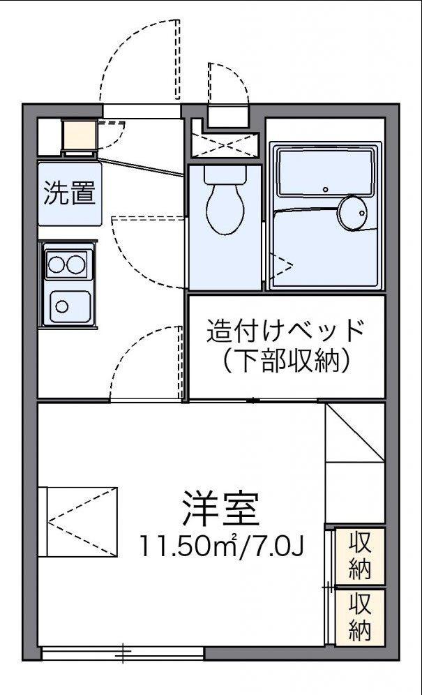 レオパレスYUZURIHA(1K/2階)の間取り写真