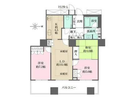 ザ・梅田タワー(2LDK/29階)の間取り写真