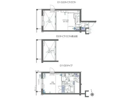 ZOOM六本木(1K/2階)の間取り写真
