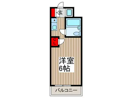 ベルシャトウ四谷(ワンルーム/4階)の間取り写真