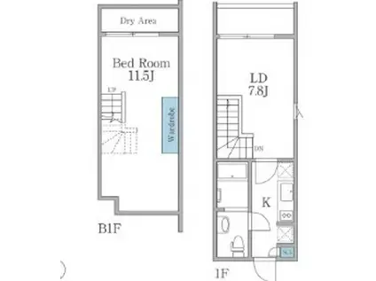 LAPIS恵比寿II ラピス恵比寿2(1LDK/1階)の間取り写真