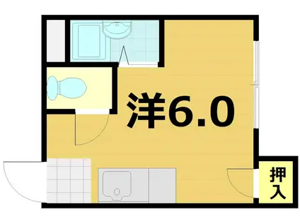 シャトープラティークI(ワンルーム/2階)の間取り写真