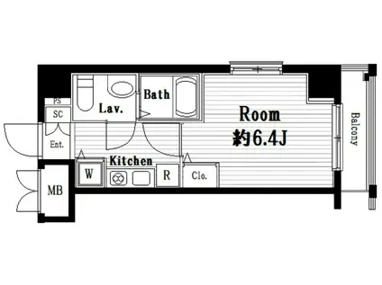 ガーラ東日本橋(1K/5階)の間取り写真