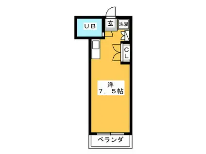 カーサ音羽(ワンルーム/1階)の間取り写真