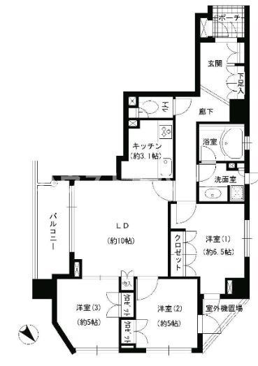 エスティメゾン巣鴨(3LDK/3階)の間取り写真
