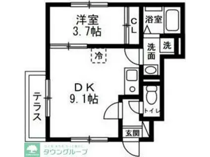 ドエル・SAWA(1LDK/1階)の間取り写真