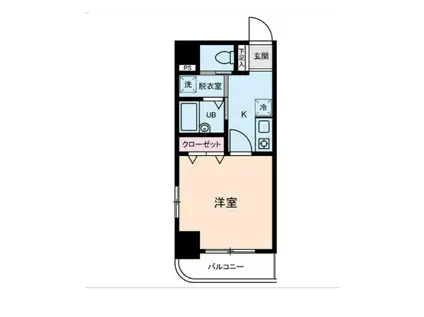 ハーモニーハイツ(1K/7階)の間取り写真