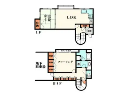 鎌倉ベイサイド(2LDK/B1階)の間取り写真