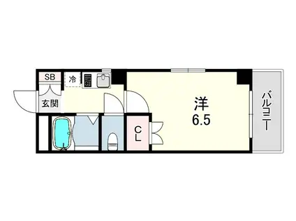 王子パークルームⅡ(1K/2階)の間取り写真