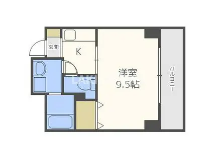 ウィスタリア京橋(1K/3階)の間取り写真