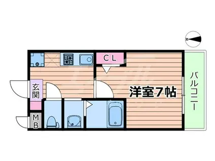 AILE放出(1K/1階)の間取り写真