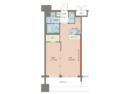 プレジオ東三国(1LDK/4階)の間取り写真