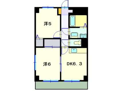 イーストメルシ-(2DK/2階)の間取り写真