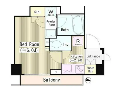 マノワール西麻布(1K/2階)の間取り写真