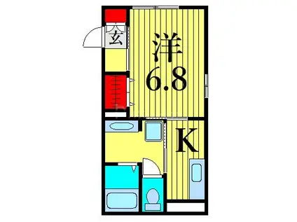 ファミーユ道灌山(1K/3階)の間取り写真