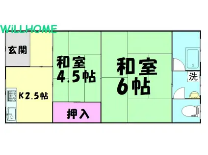 聖和荘(2K/2階)の間取り写真